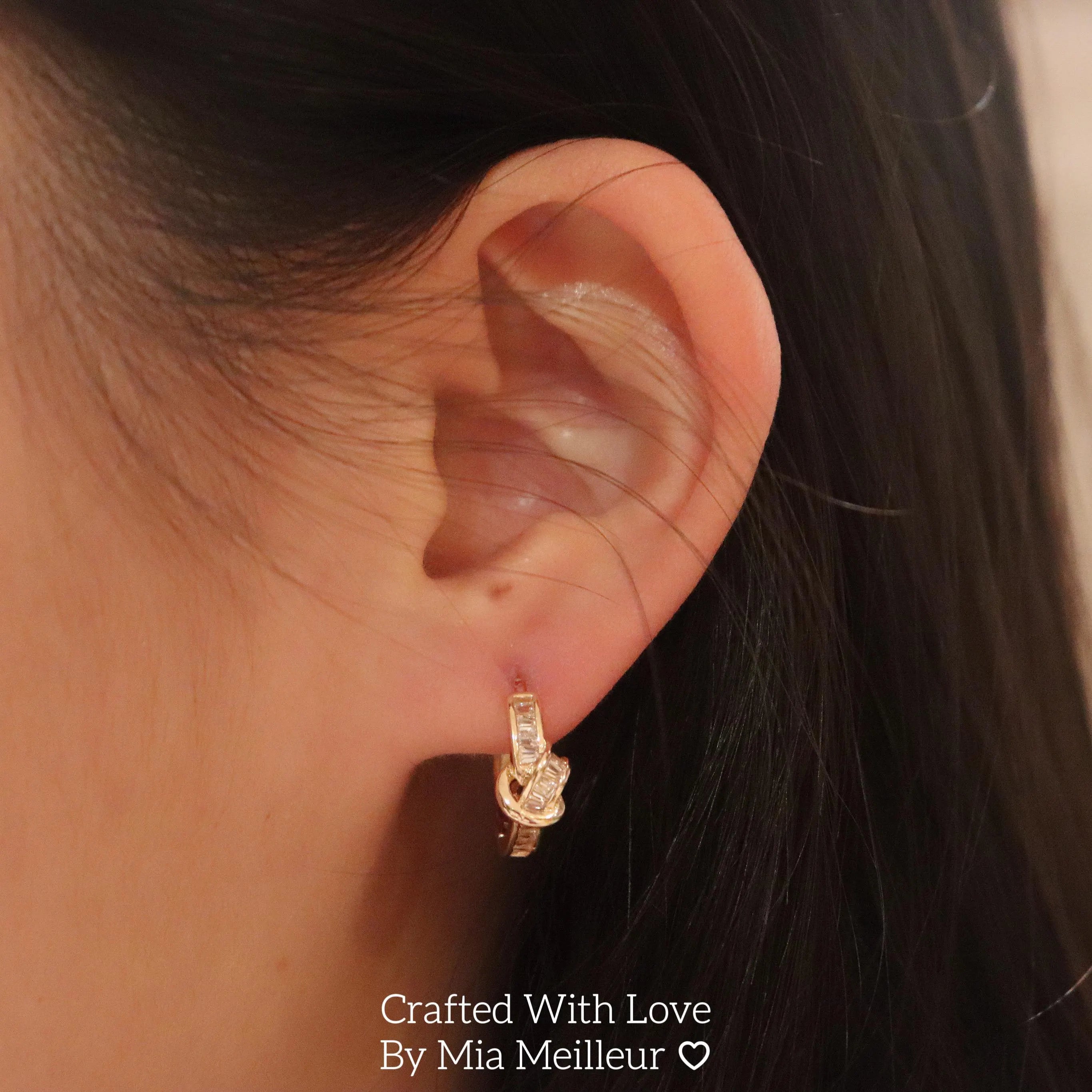 Diamond Knot Hoop Earrings