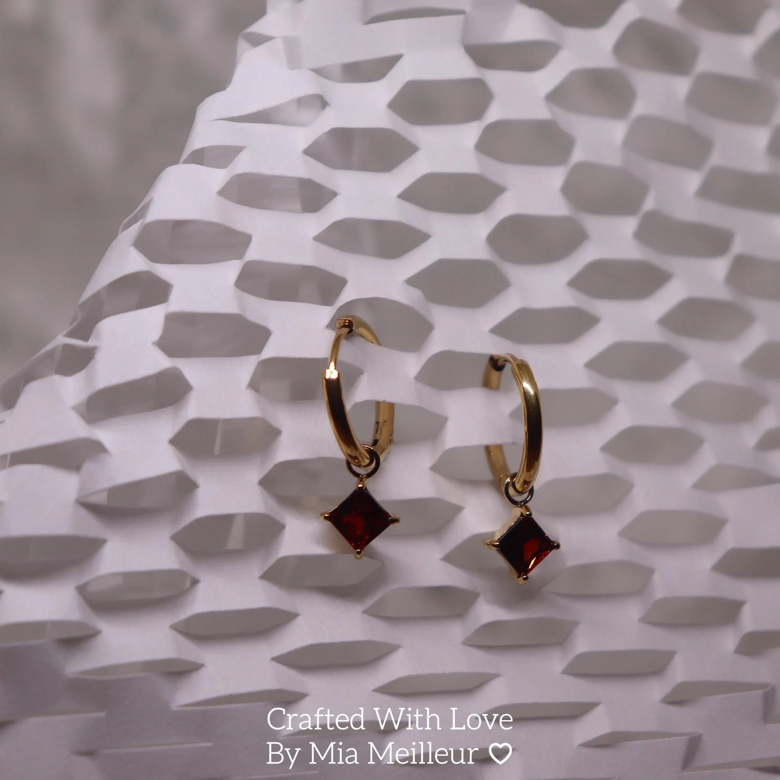 Dainty Gemstone Hoop Earrings