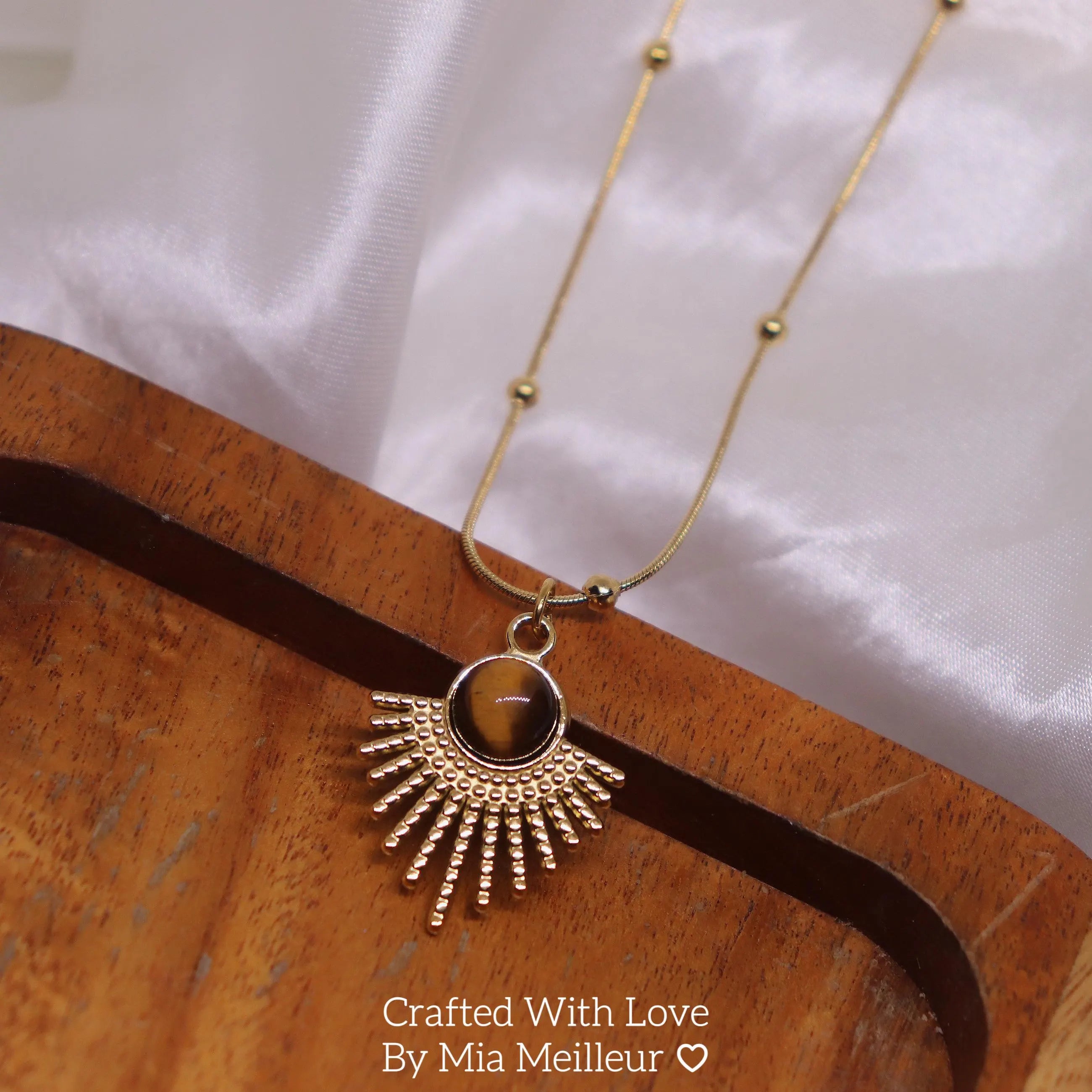 Vintage Sunburst Tiger’s Eye Necklace