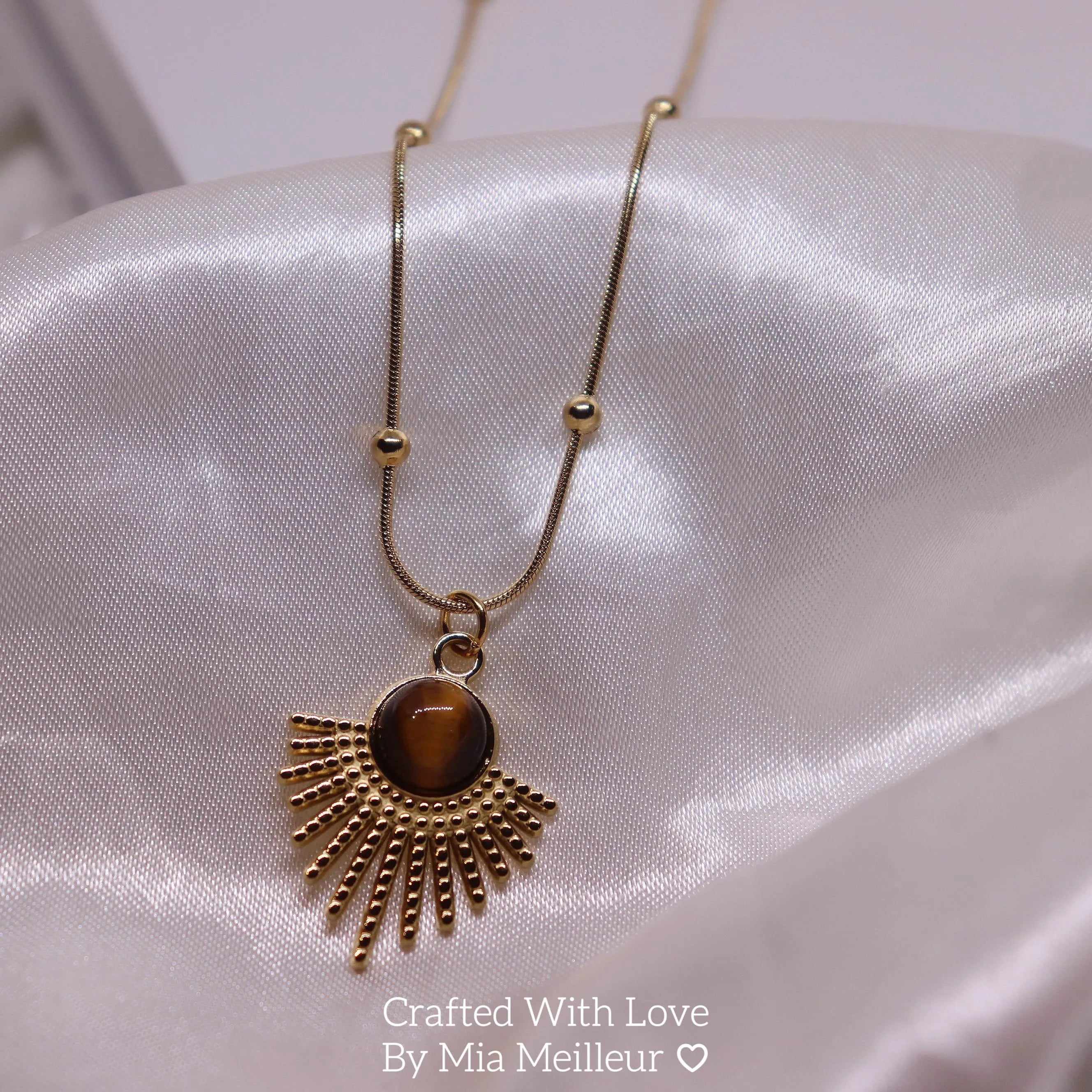 Vintage Sunburst Tiger’s Eye Necklace