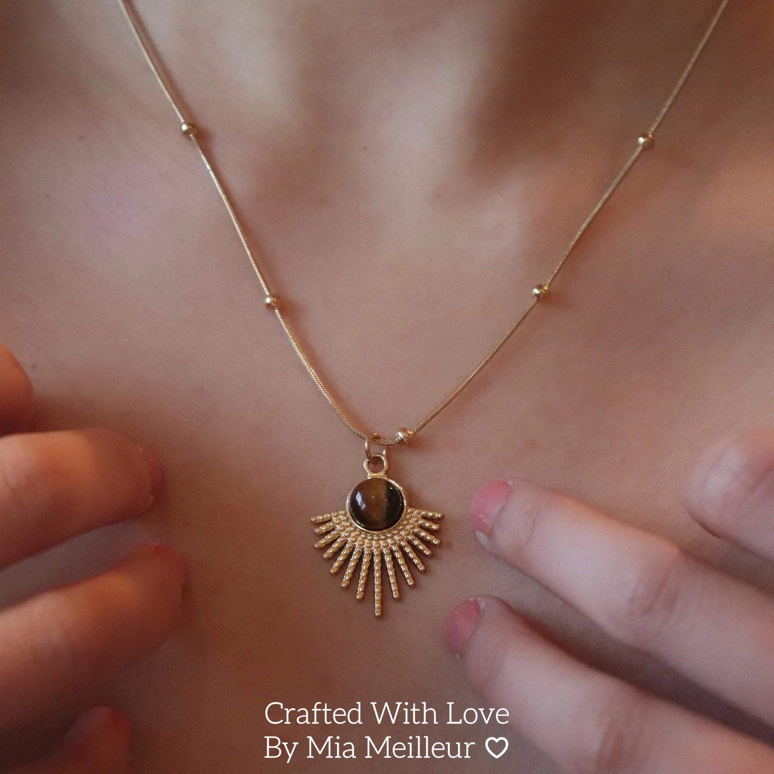 Vintage Sunburst Tiger’s Eye Necklace