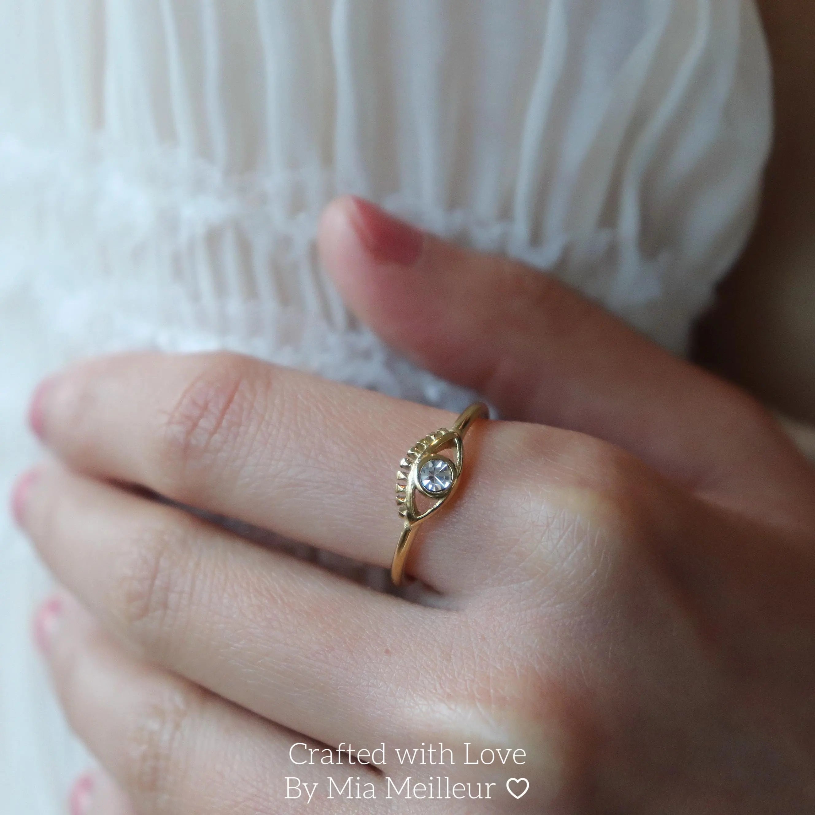 Evil Eye Diamond Ring