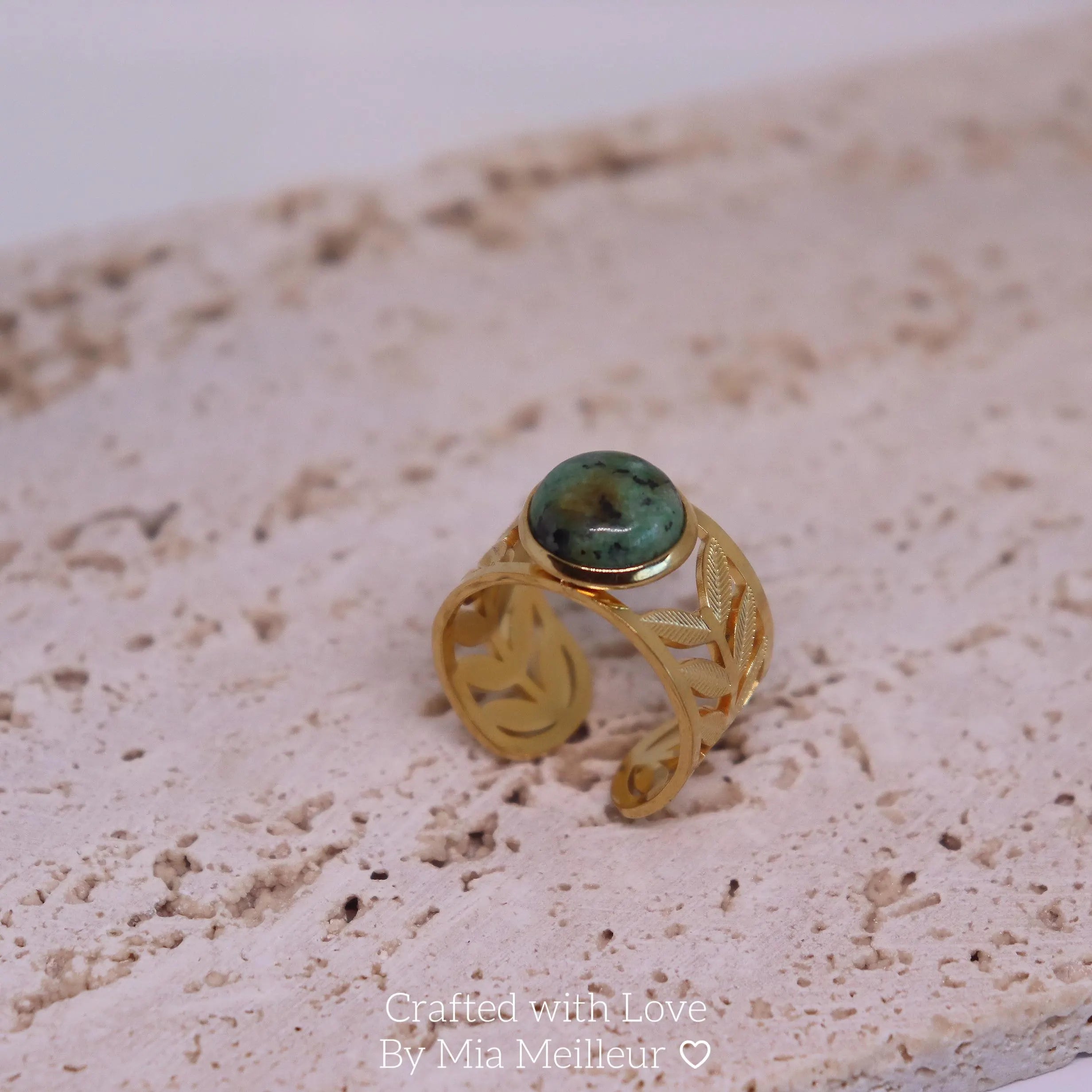 Vintage Turquoise Leaf Ring