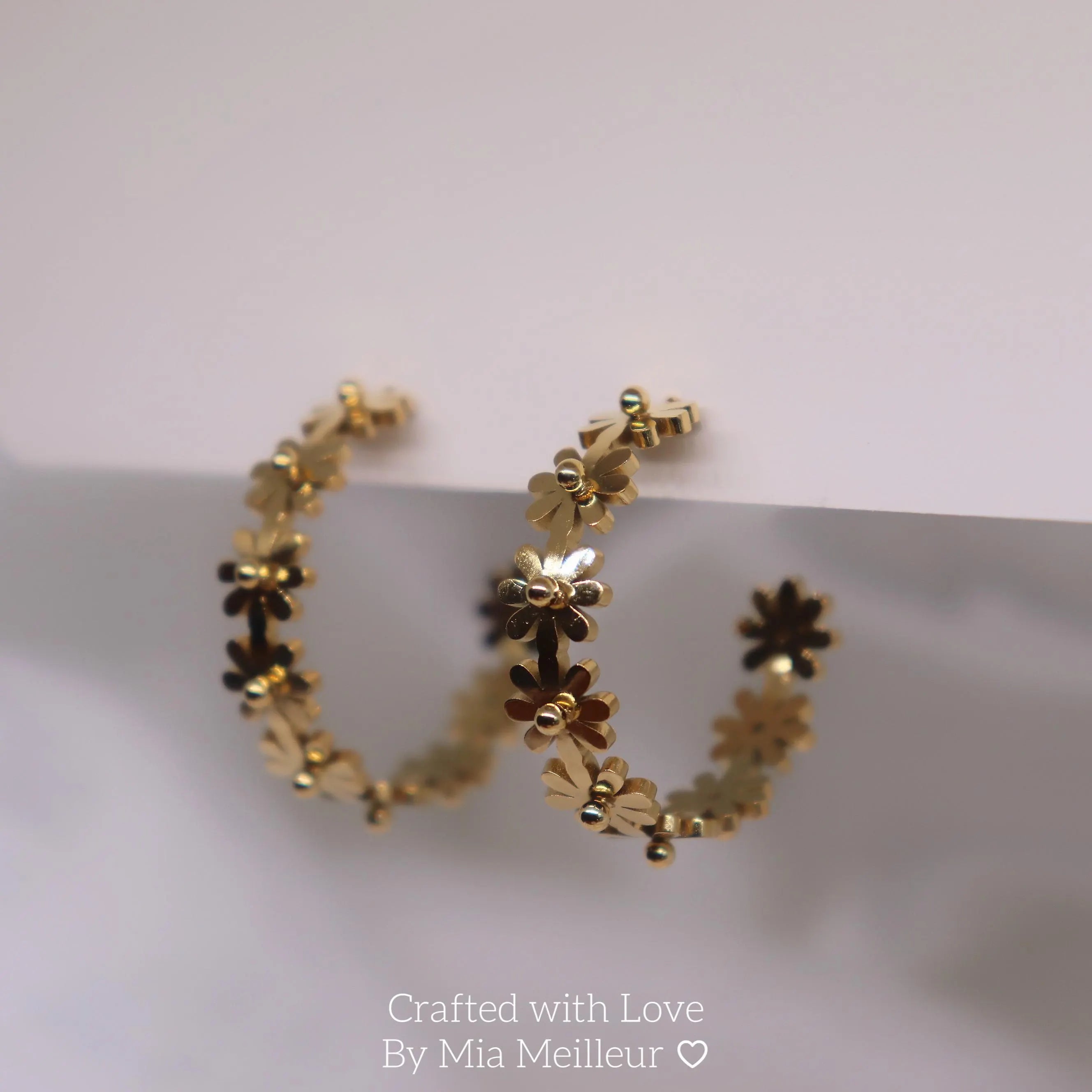 Daisy Hoop Earrings, Blooming Flower Circle Earrings