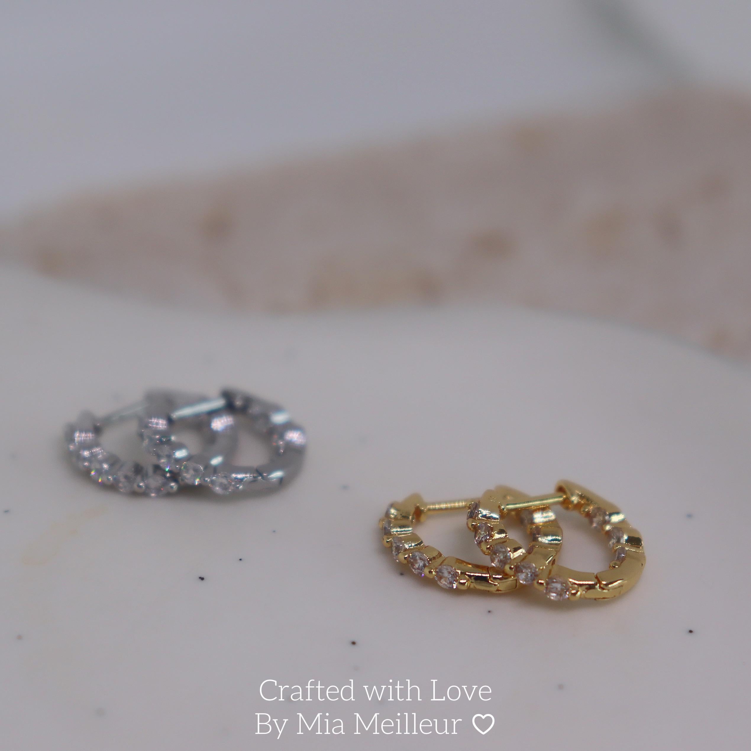 Minimalist Diamond Huggie Earrings