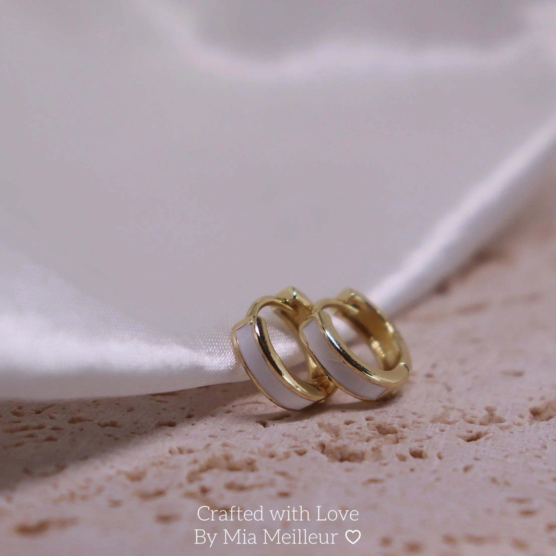 Dainty White Opal Sterling Silver Huggie Earrings