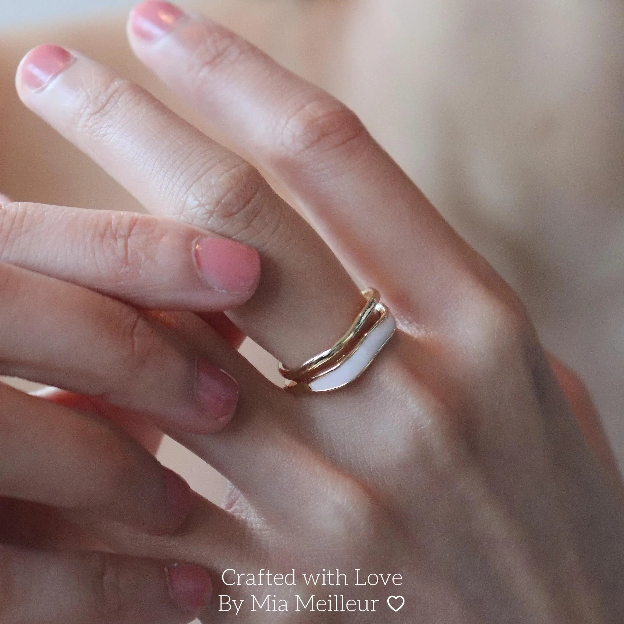 White Enamel Ring