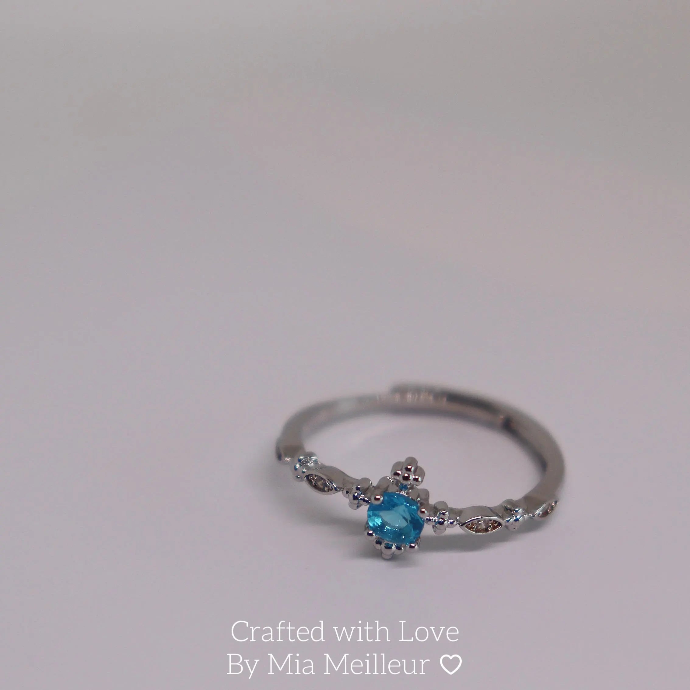 Dainty Blue Gemstone Engagement Ring