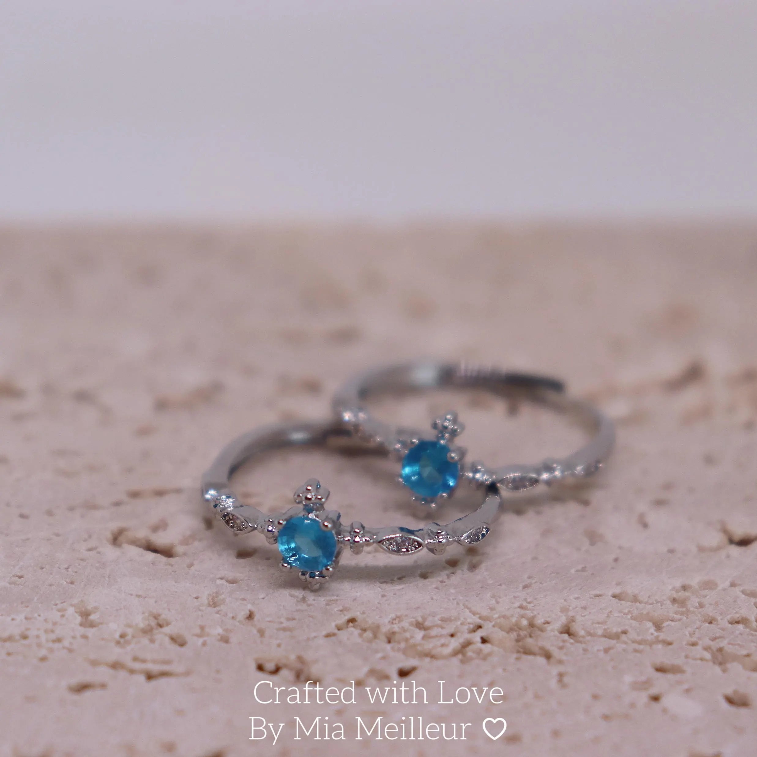 Dainty Blue Gemstone Engagement Ring