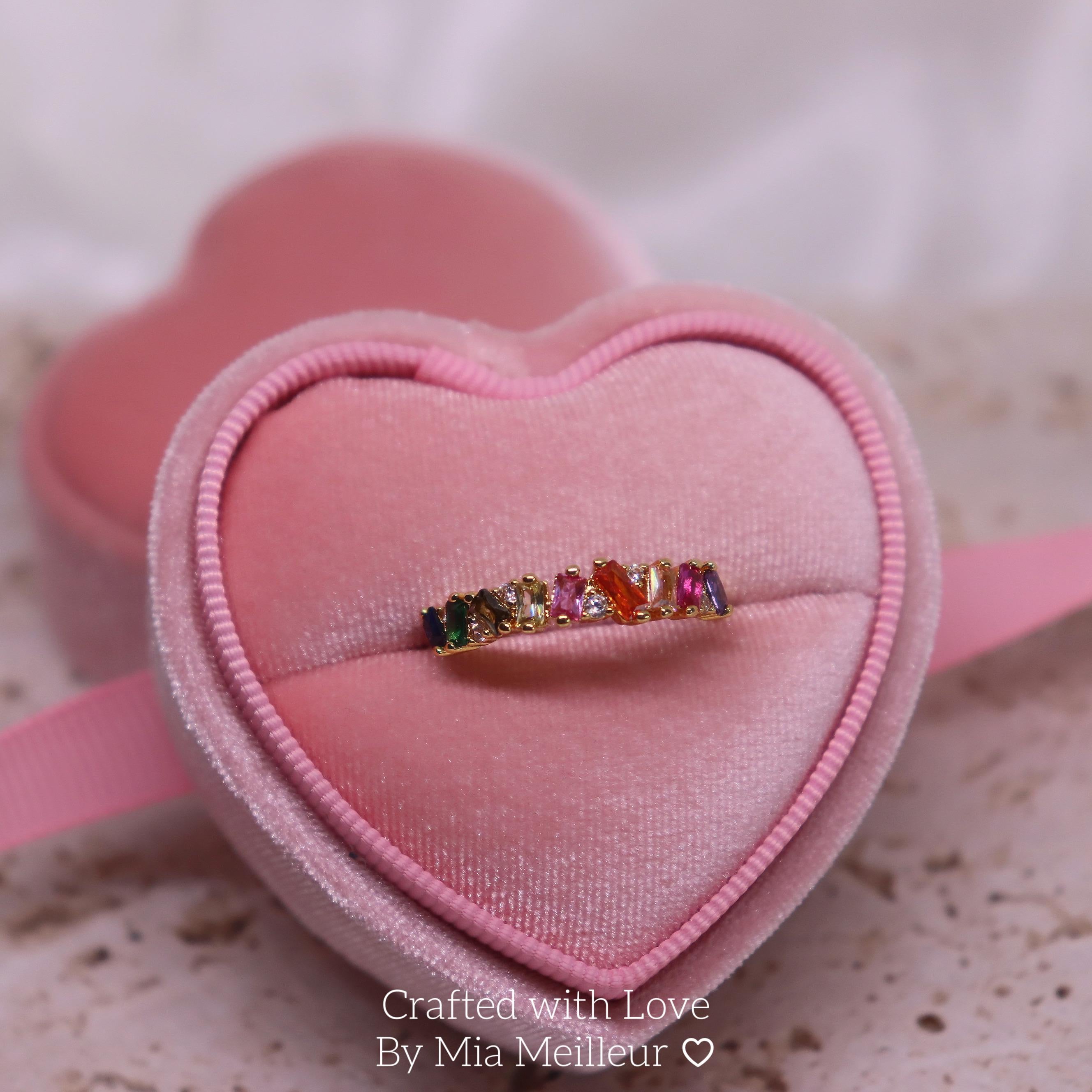 Rainbow Gemstone Gold Eternity Band