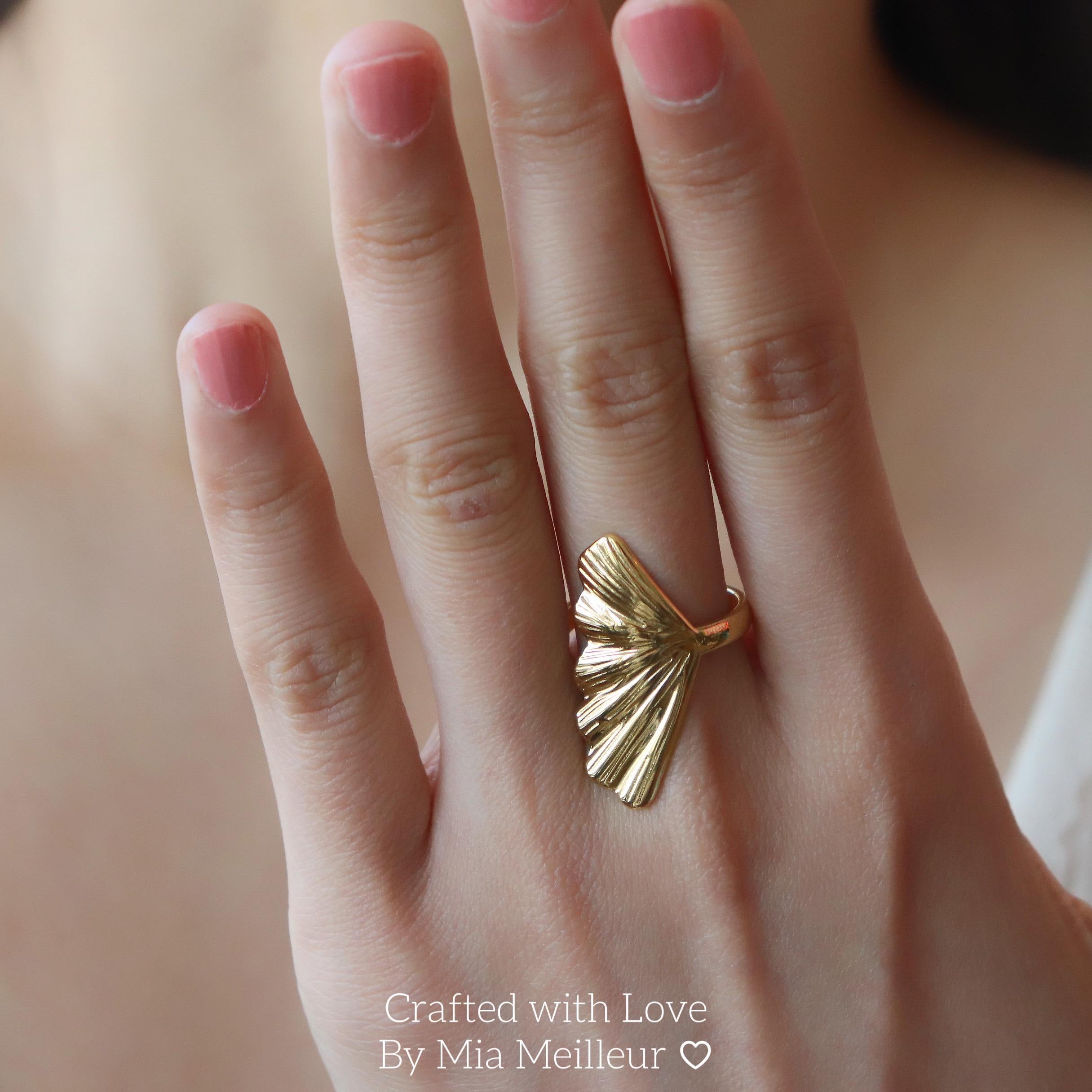 Ginkgo Leaf Statement Ring
