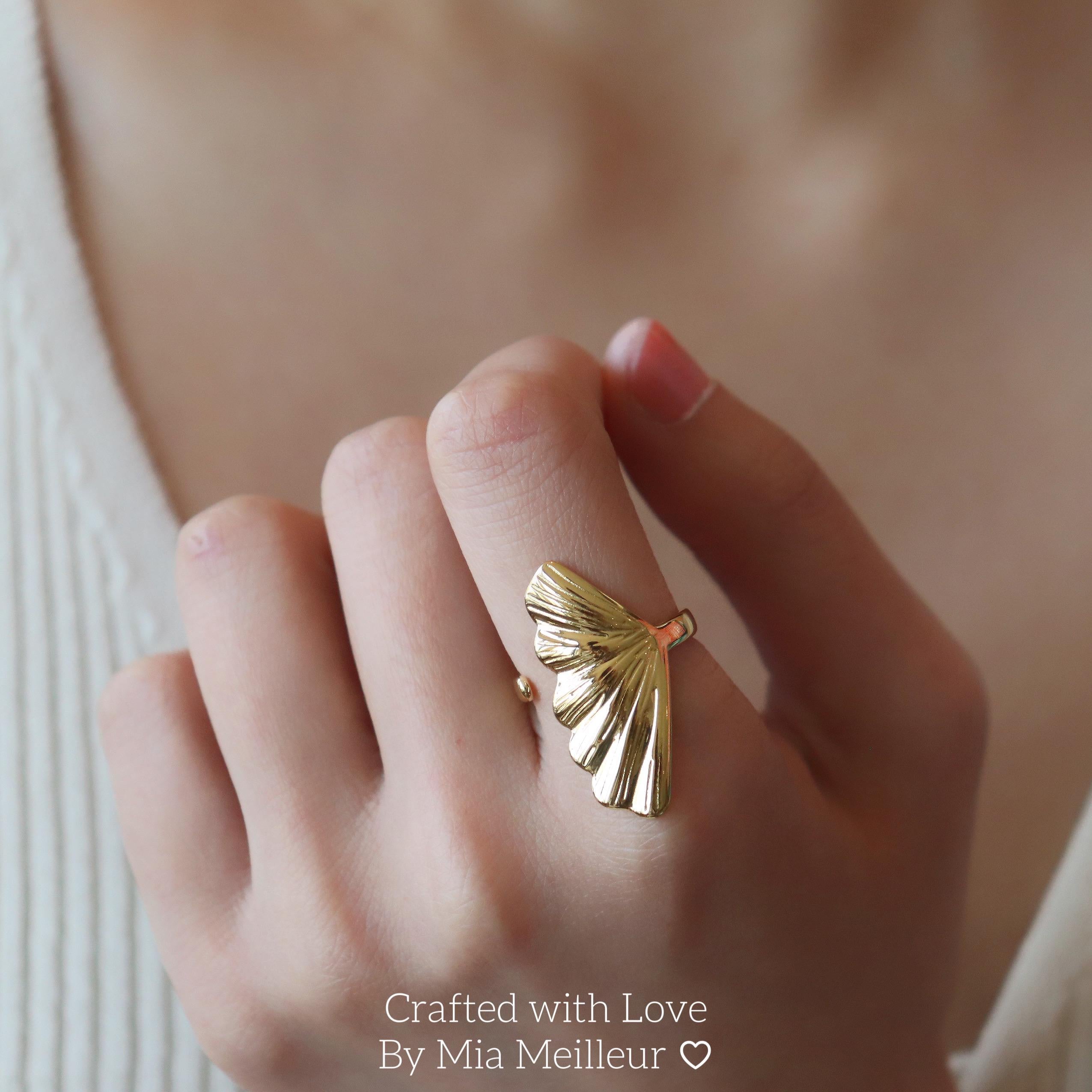 Ginkgo Leaf Statement Ring