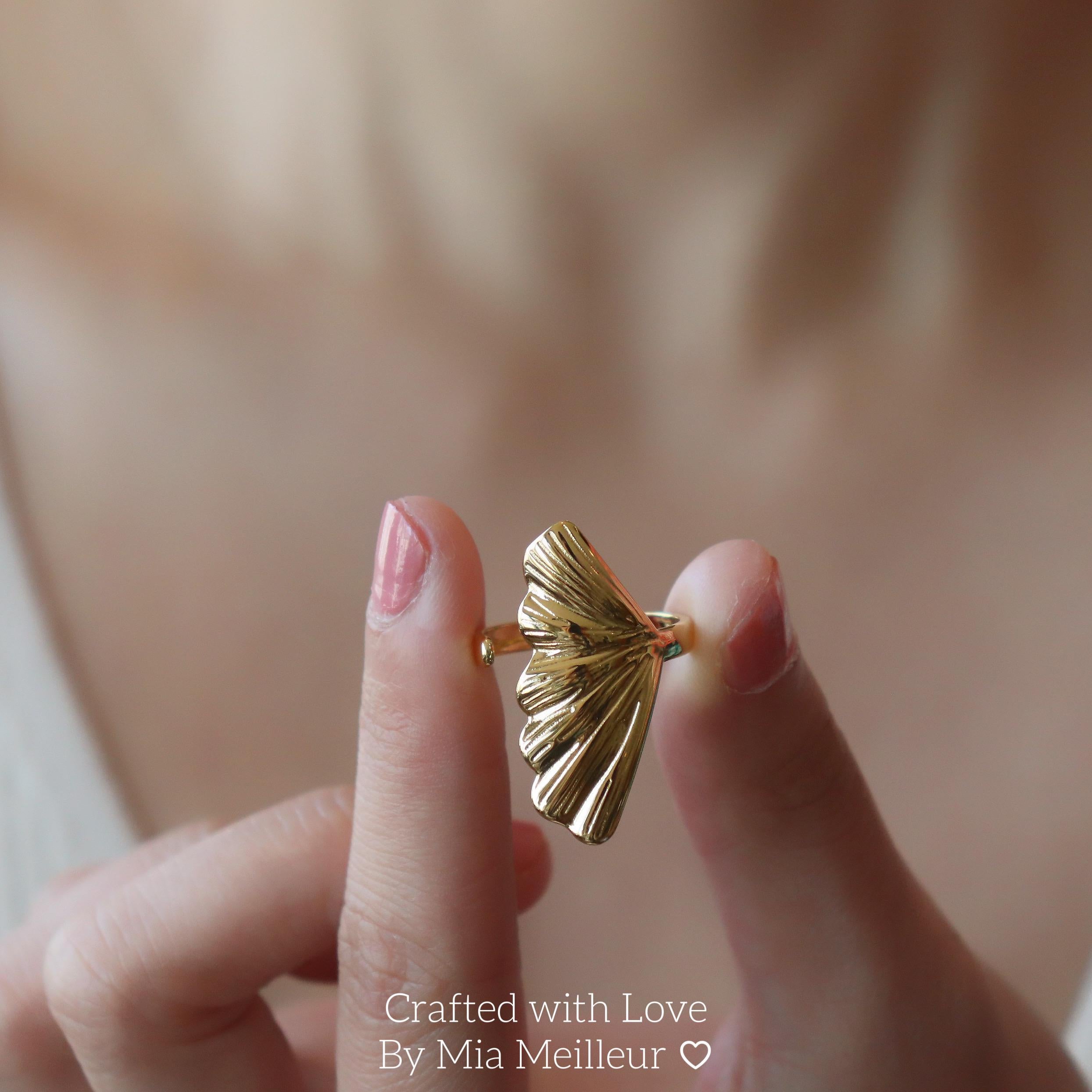 Ginkgo Leaf Statement Ring
