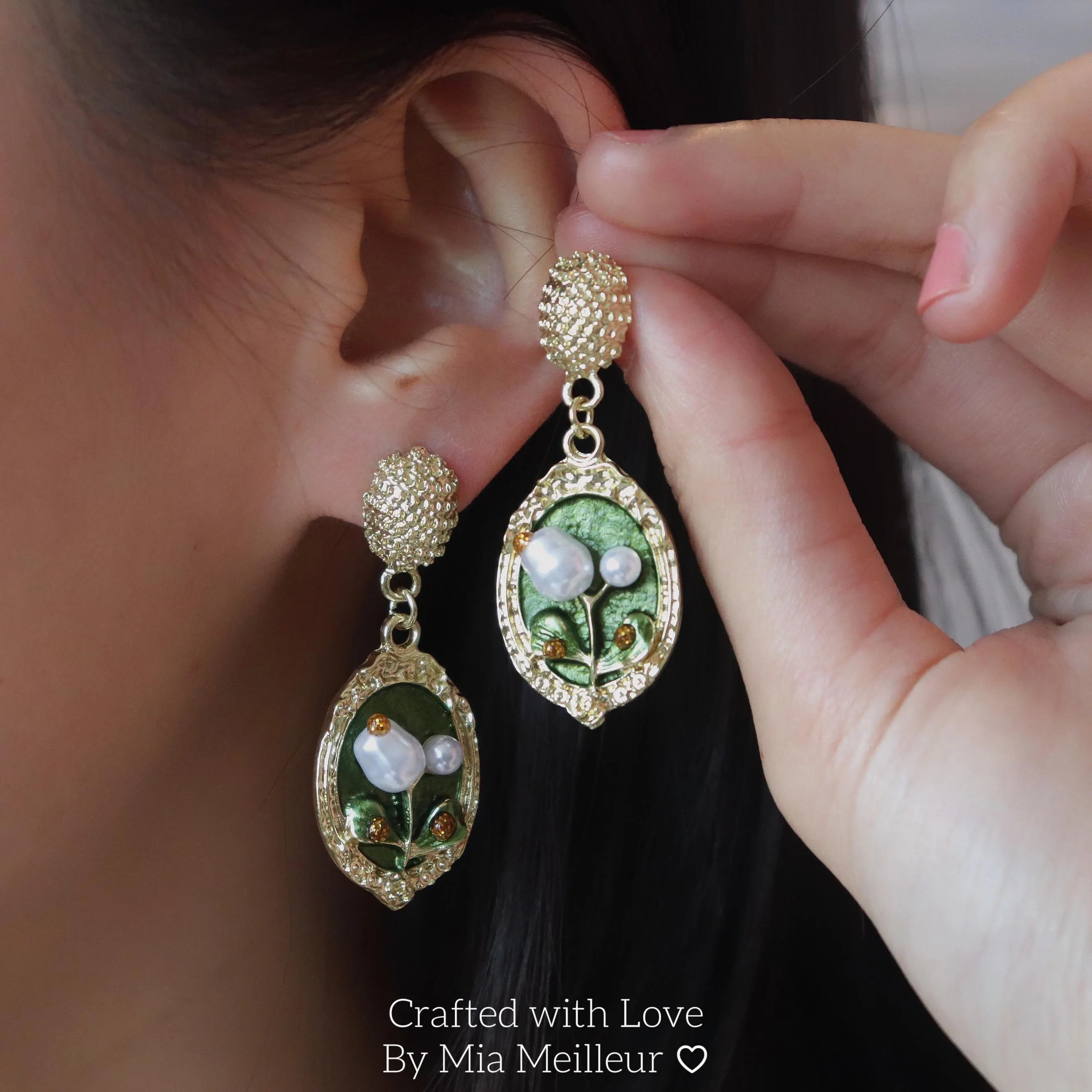 Enamel Oil Painting Earrings