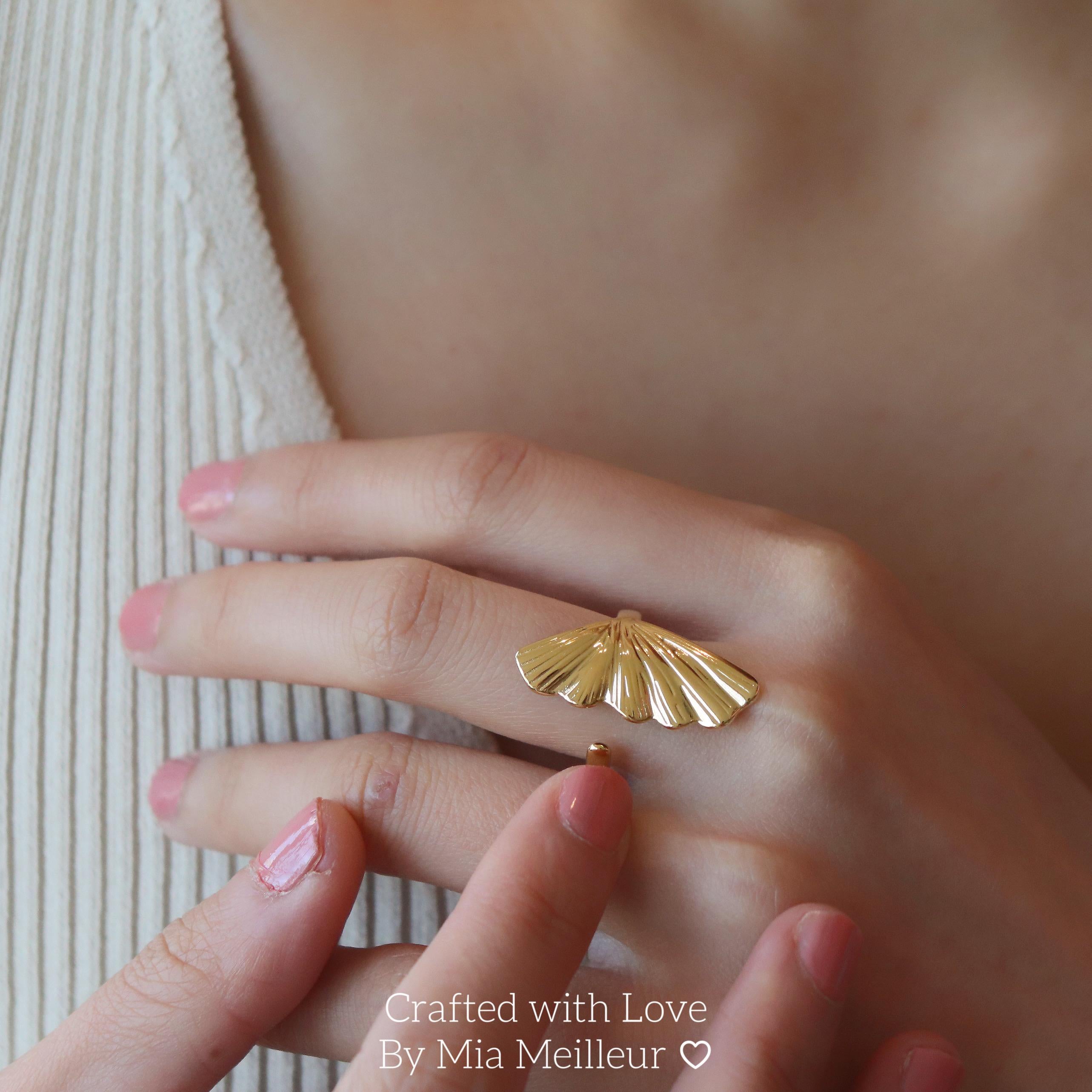Ginkgo Leaf Statement Ring