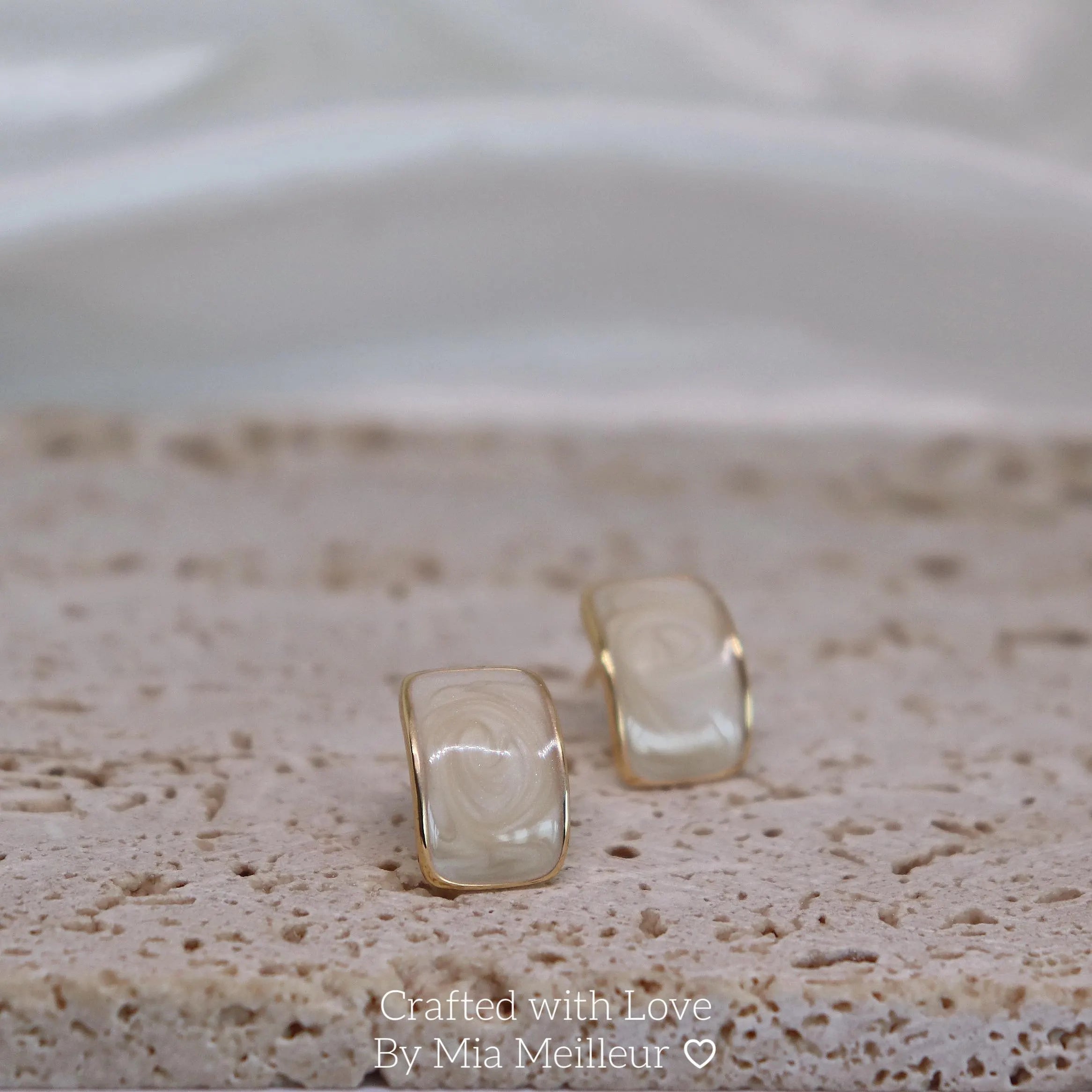 Minimalist Enamel C Hoop Earrings