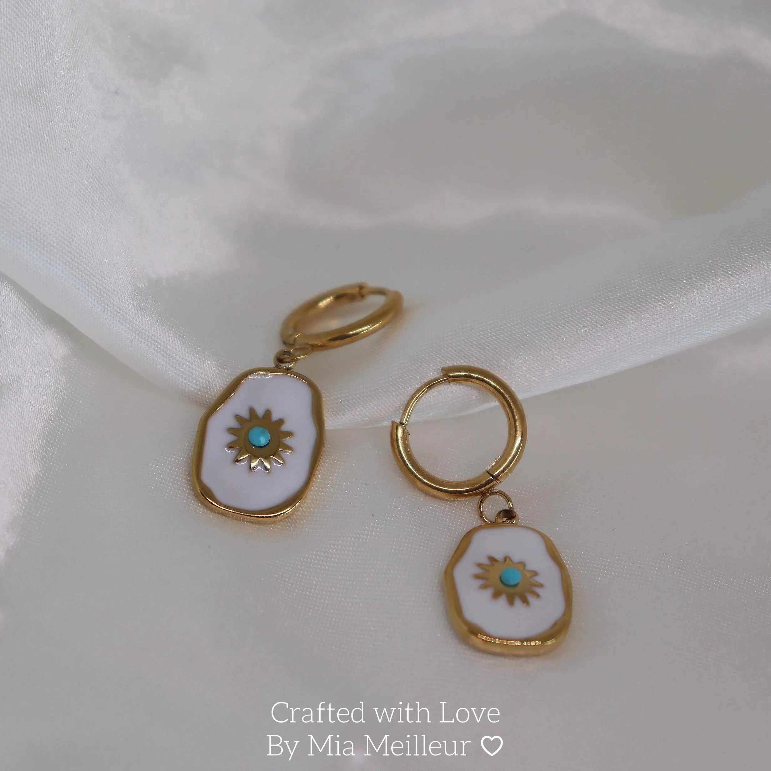 Turquoise Sun Pendant Earrings