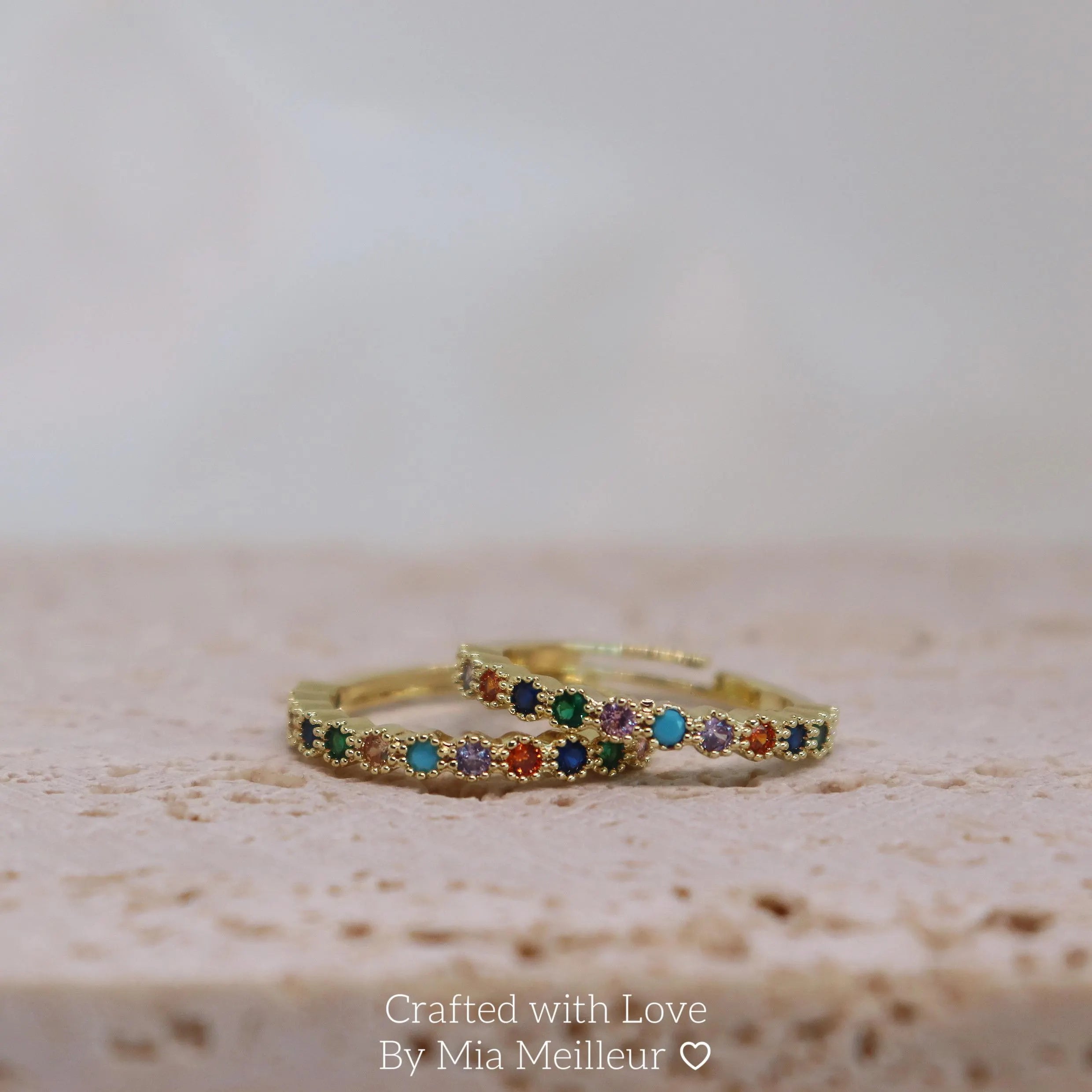 Dainty Rainbow Gemstone Ring