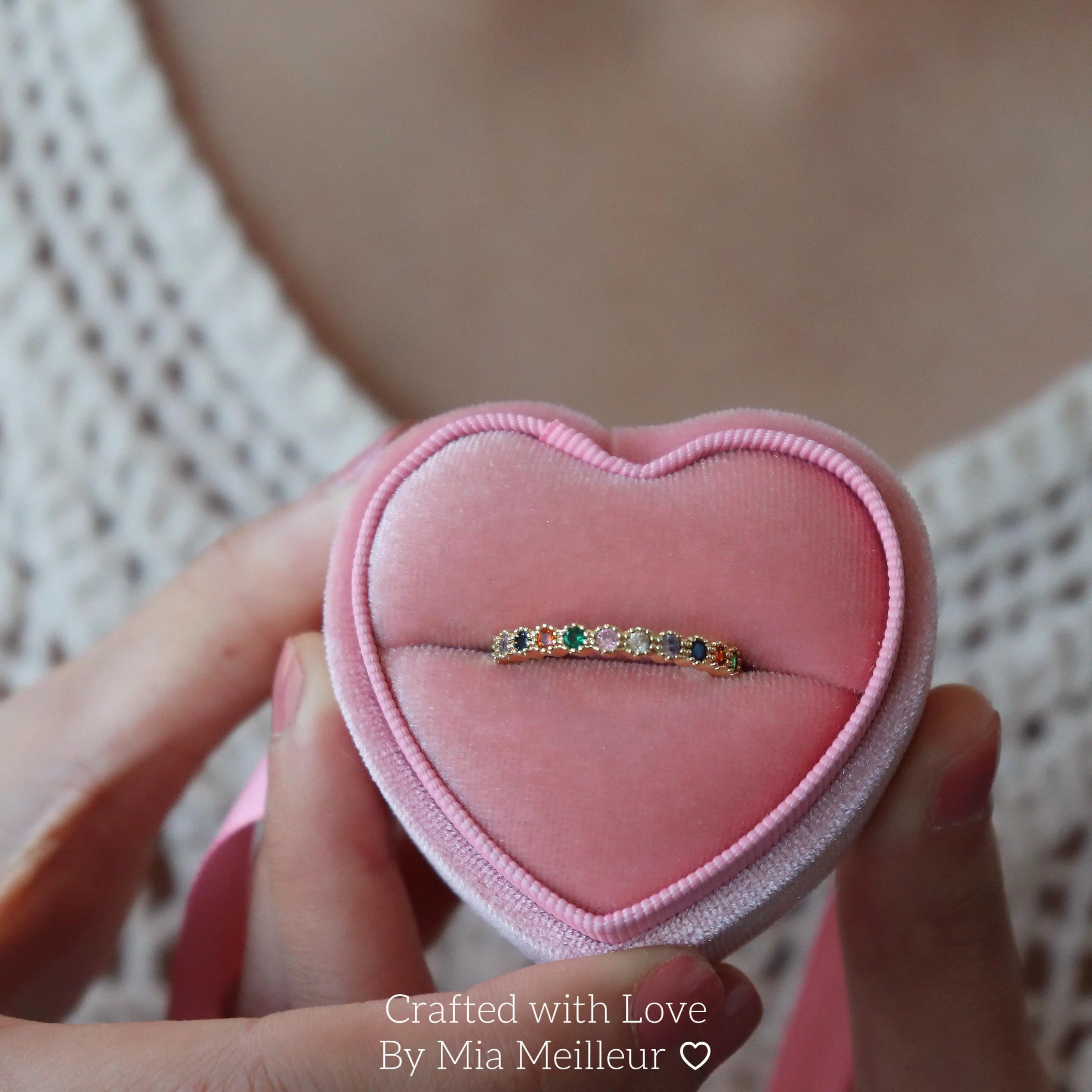 Dainty Rainbow Gemstone Ring