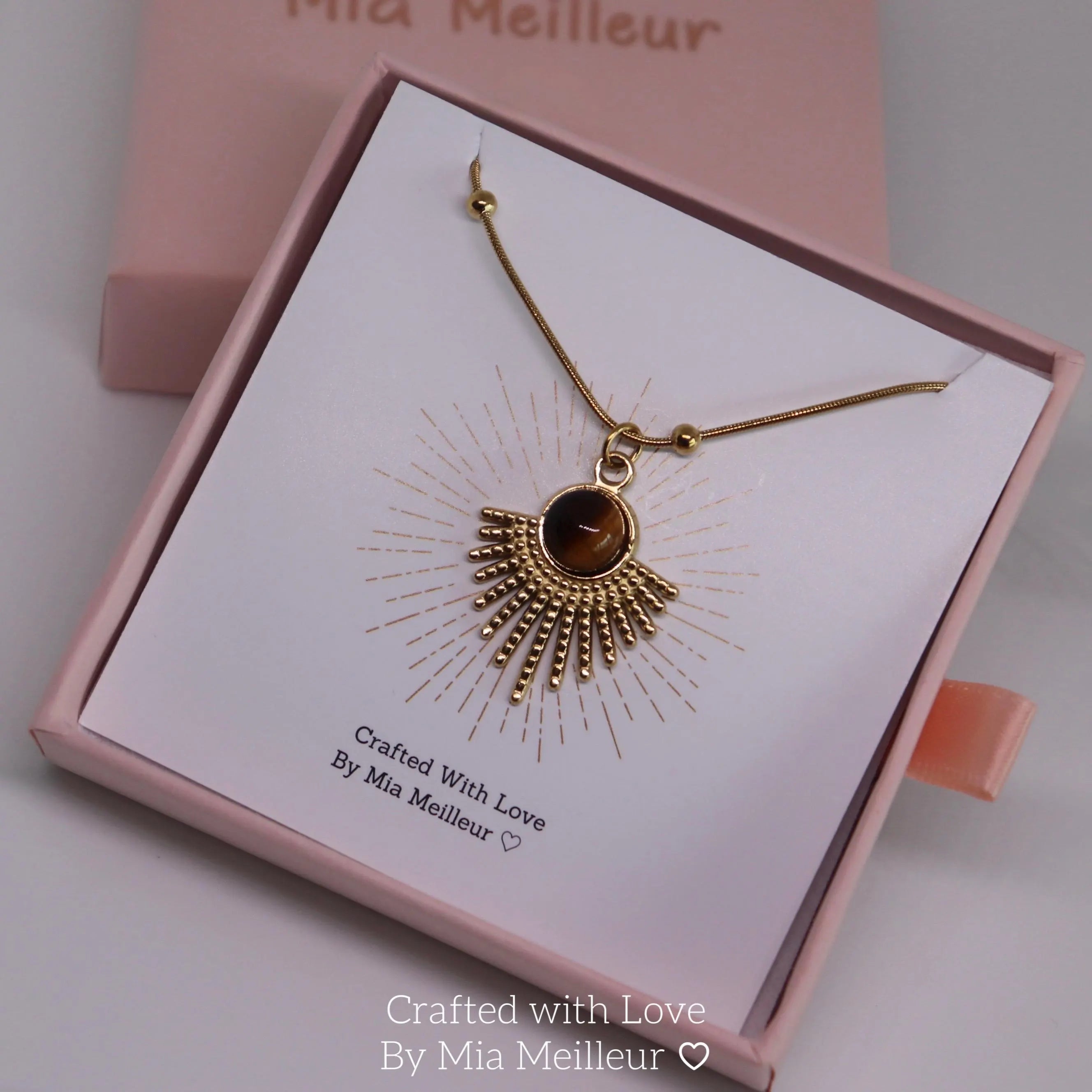 Vintage Sunburst Tiger’s Eye Necklace
